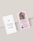 Business Card Canva Template with Photo & QR Code | Coquette Stripes | Brit - Trendy Fox Studio