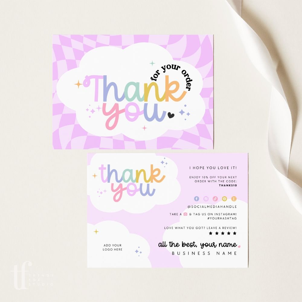 Business Thank You Card Canva Template | Lulu - Trendy Fox Studio