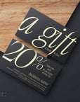 Business Coupon Card, Discount Card Canva Template | Luxe Black | Nysa - Trendy Fox Studio