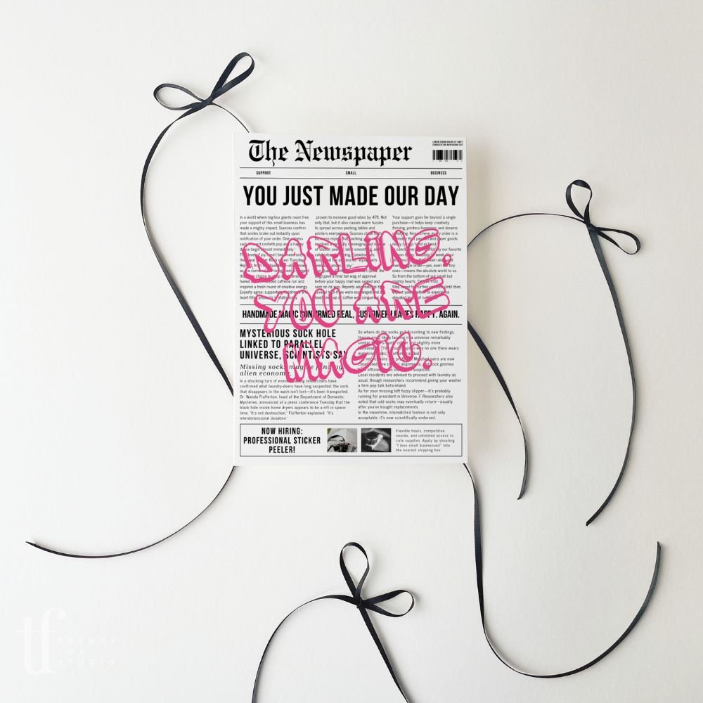 Newspaper Thank You Card | Canva Template - Trendy Fox Studio