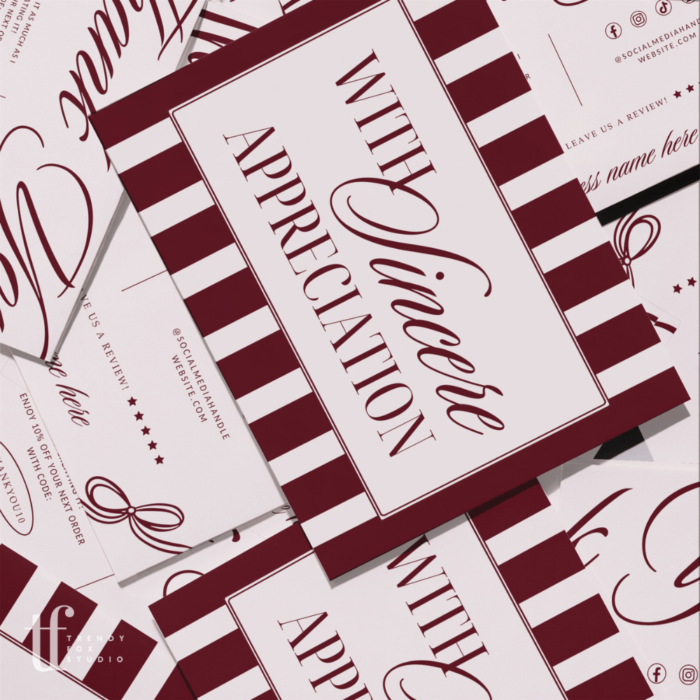 Business Thank You Card Canva Template | Elegant Old Money Style | Lorna - Trendy Fox Studio