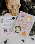 Halloween Business Thank You Card Canva Template | Pastel Pink Coquette Frames - Trendy Fox Studio