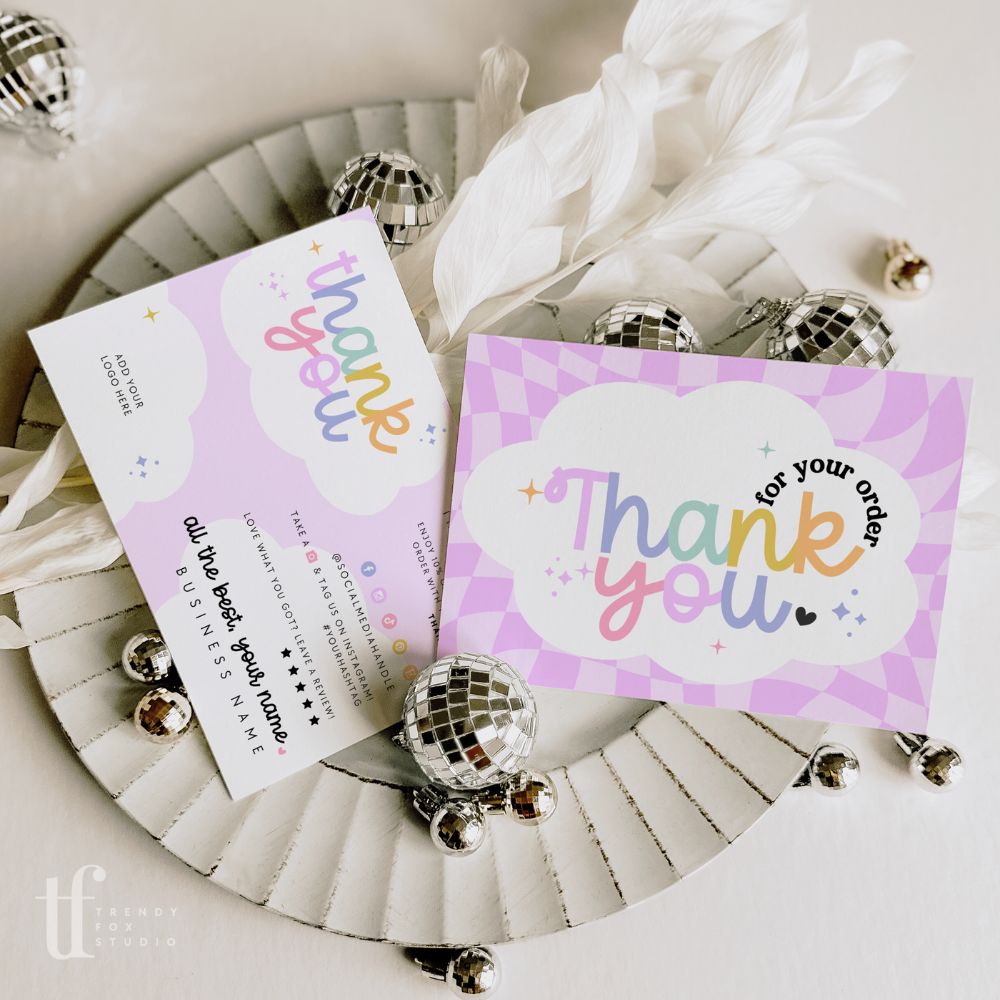 Business Thank You Card Canva Template | Lulu - Trendy Fox Studio