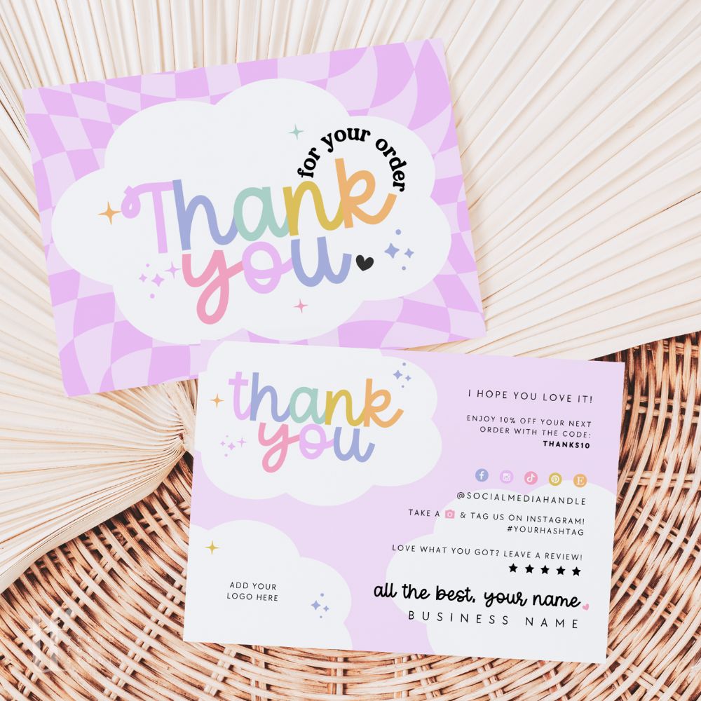 Business Thank You Card Canva Template | Lulu - Trendy Fox Studio