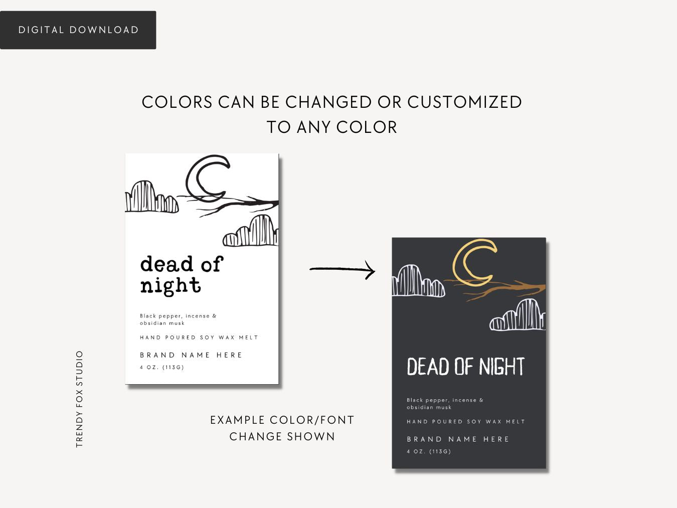 Halloween Wax Melt Label Canva Template | Spooky Ghosts & Pumpkins - Trendy Fox Studio