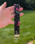Wristlet Keychain | Cherry Dots (Black) - Trendy Fox Studio