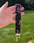 Wristlet Keychain | Cherry Dots (Black) - Trendy Fox Studio