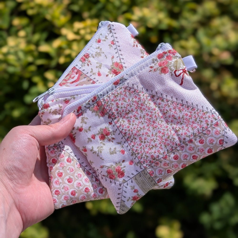 Mini Wallet | Vintage Sage & Rose Patchwork - Trendy Fox Studio