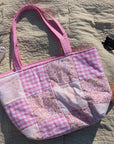 Tote Bag | Pink Floral Patchwork & Gingham - Trendy Fox Studio