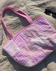Tote Bag | Pink Floral Patchwork & Gingham - Trendy Fox Studio