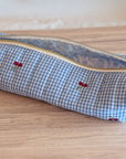 Hair Tool Pouch | Cherry Blue Gingham - Trendy Fox Studio
