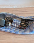 Hair Tool Pouch | Cherry Blue Gingham - Trendy Fox Studio