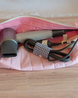 Hair Tool Pouch | Pink Seersucker - Trendy Fox Studio