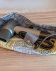 Hair Tool Pouch | Yellow & Green Patchwork - Trendy Fox Studio