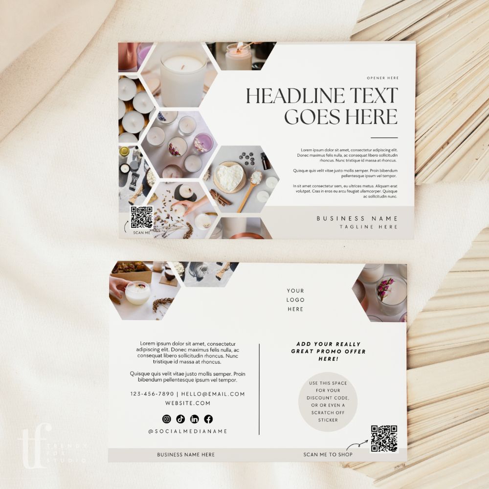 Wholesale Post Card Canva Template | Modern Minimal Photo Mailer & Marketing Flyer