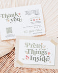 Cottagecore Business Thank You Card Canva Template | Cute Mushroom Florals - Trendy Fox Studio