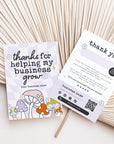 Retro Mushroom Business Thank You Card Canva Template | Customizable | QR Code - Trendy Fox Studio