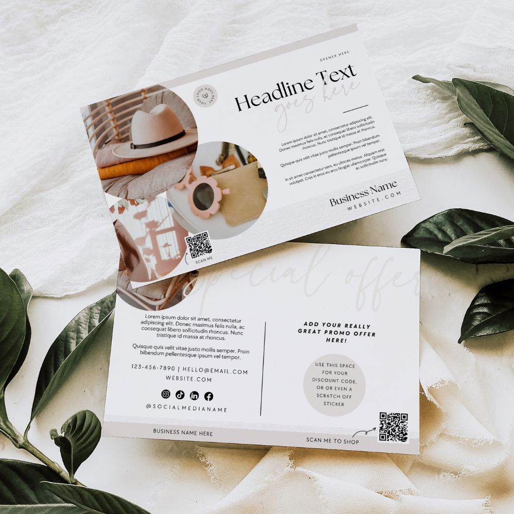 Wholesale Postcard Canva Template | Marketing Flyer | Editable Business Promo Card with QR Code - Trendy Fox Studio