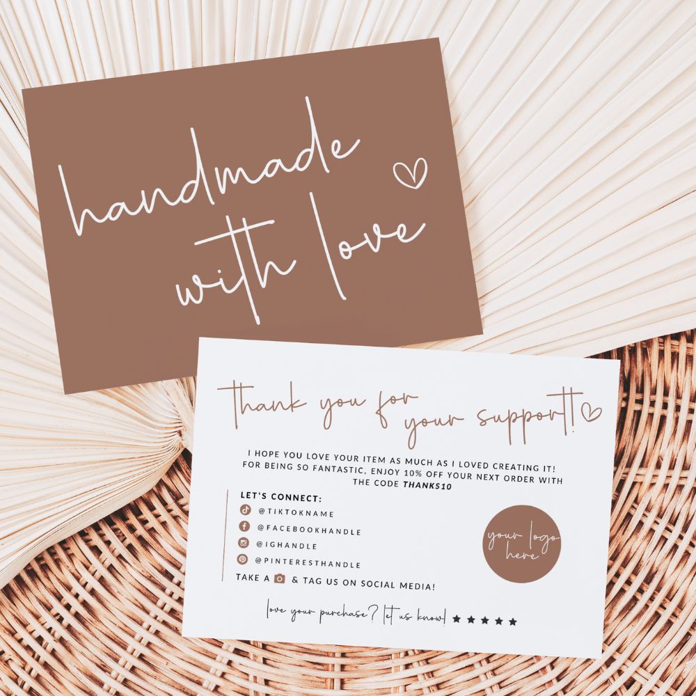 Minimal Business Thank You Card Canva Template | Add Logo | Blair - Trendy Fox Studio