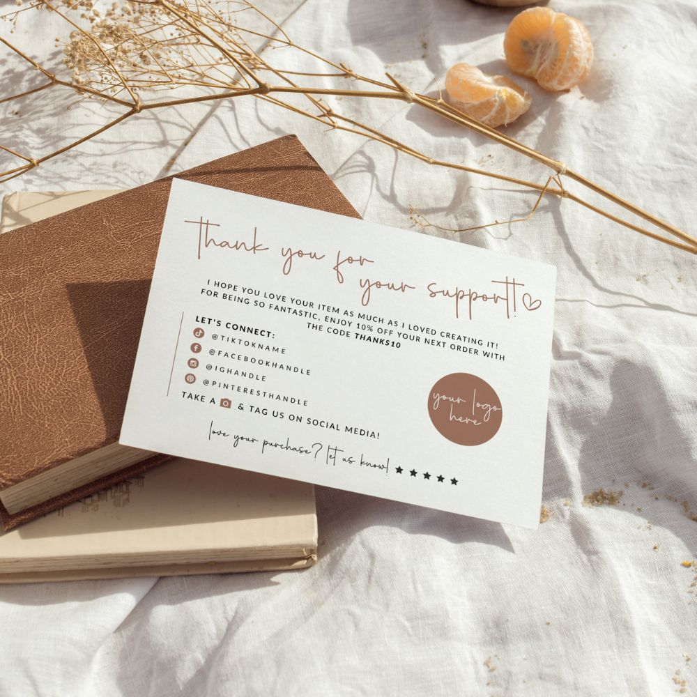 Minimal Business Thank You Card Canva Template | Add Logo | Blair - Trendy Fox Studio