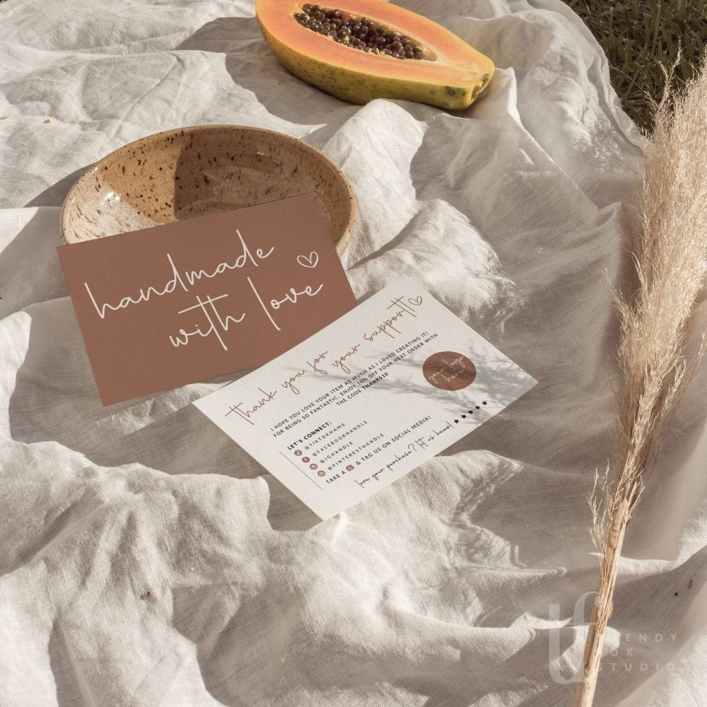 Minimal Business Thank You Card Canva Template | Add Logo | Blair - Trendy Fox Studio