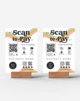 Retro Rainbow Scan to Pay QR Code Sign, Accepted Payments Sign Canva Template | Dani - Trendy Fox Studio