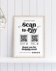 Retro Scan to Pay 2 QR Code Sign, Accepted Payments Sign Canva Template | Dani - Trendy Fox Studio