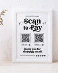 Retro Scan to Pay 2 QR Code Sign, Accepted Payments Sign Canva Template | Dani - Trendy Fox Studio