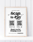 Retro Scan to Pay 2 QR Code Sign, Accepted Payments Sign Canva Template | Dani - Trendy Fox Studio