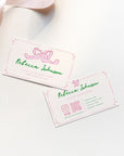 Girly Coquette Business Card with QR Code Canva Template | Daphne - Trendy Fox Studio