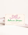 Girly Coquette Business Card with QR Code Canva Template | Daphne - Trendy Fox Studio