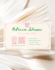 Girly Coquette Business Card with QR Code Canva Template | Daphne - Trendy Fox Studio