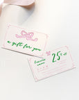 Girly Coquette Bows Coupon Card, Discount Card Canva Template | Daphne - Trendy Fox Studio