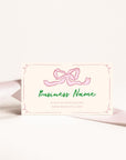 Girly Coquette Bows Refer A Friend Discount Card Canva Template | Daphne - Trendy Fox Studio