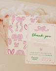 Girly Coquette Business Thank You Card Canva Template | Daphne - Trendy Fox Studio