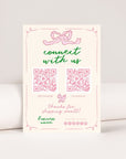 Connect With Us QR Code Social Media Sign Canva Template | Girly Coquette Bows | Daphne - Trendy Fox Studio