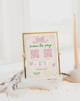 Scan to Pay QR Code Sign, Accepted Payments Sign Canva Template | Girly Coquette Bows | Daphne - Trendy Fox Studio