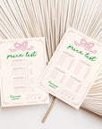 Price List Menu Canva Template | Girly Coquette | Daphne - Trendy Fox Studio
