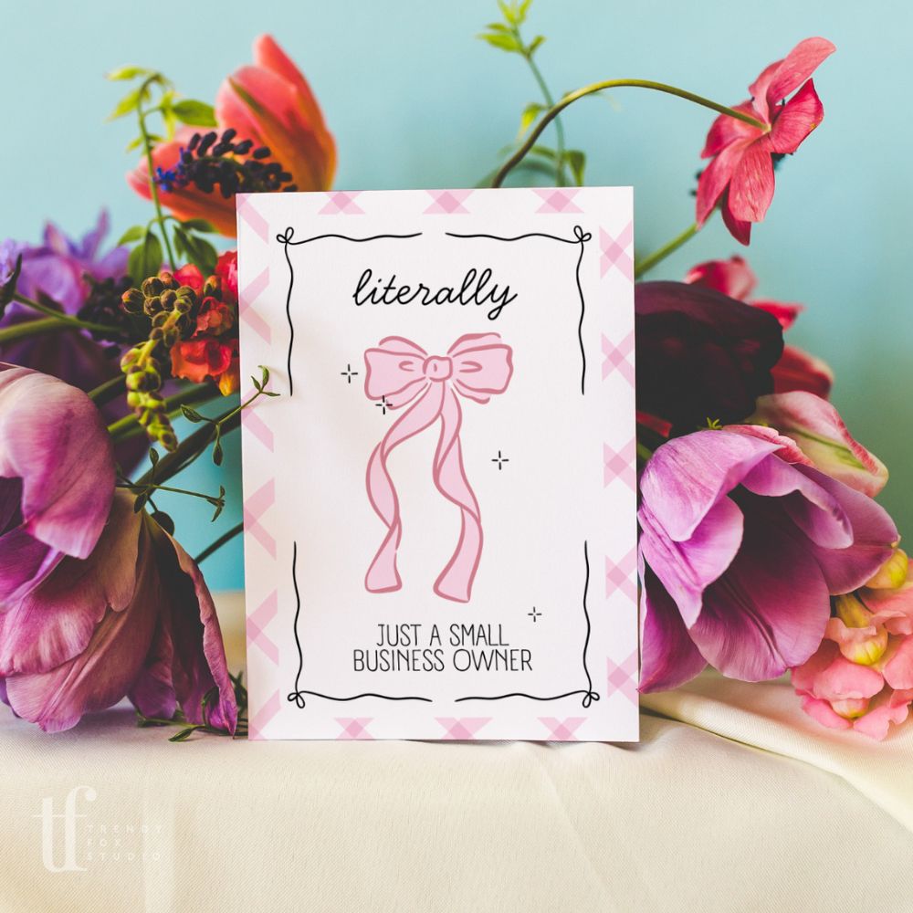 Business Thank You Card Canva Template | Girly Coquette Bows - Trendy Fox Studio