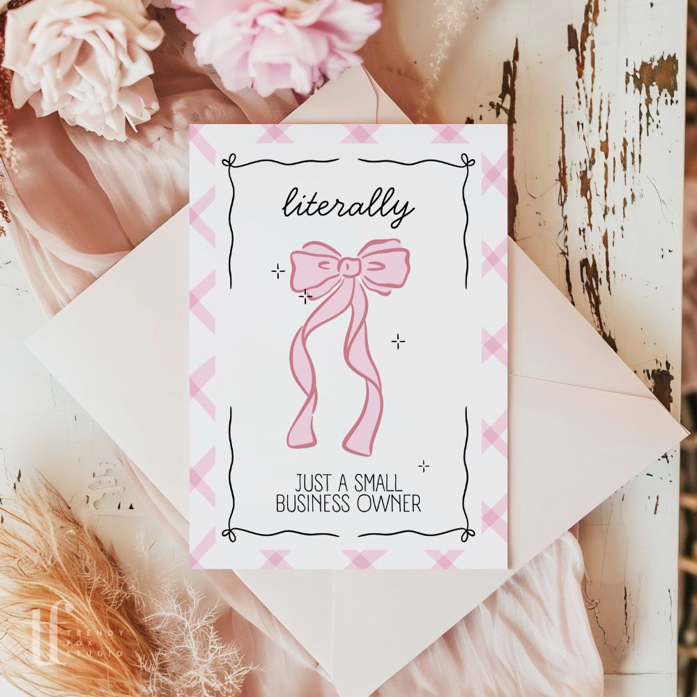 Business Thank You Card Canva Template | Girly Coquette Bows - Trendy Fox Studio