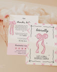 Business Thank You Card Canva Template | Girly Coquette Bows - Trendy Fox Studio