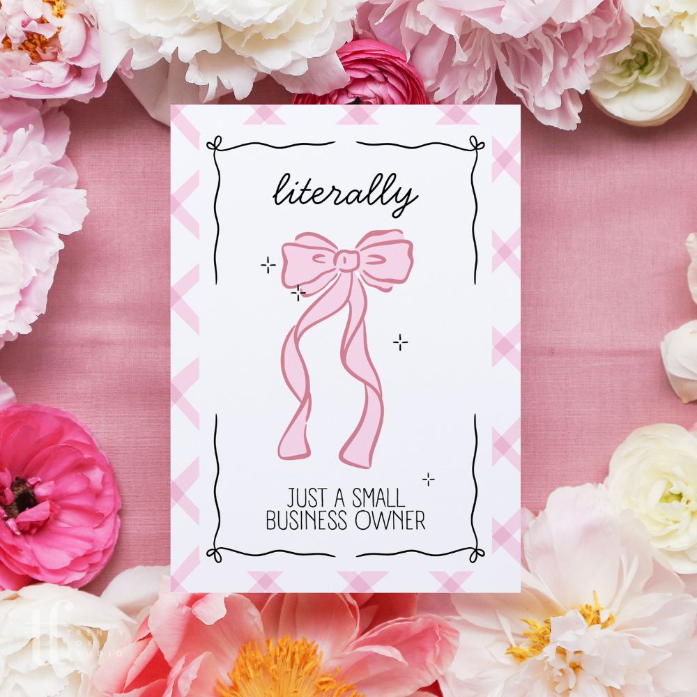 Business Thank You Card Canva Template | Girly Coquette Bows - Trendy Fox Studio