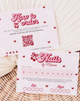 False or Artificial Nails Sizing Kit Backing Card Canva Template | Coquette Cherry - Trendy Fox Studio