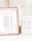 Price List Menu Canva Template | Pastel Preppy Gingham | Carla - Trendy Fox Studio