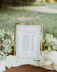 Price List Menu Canva Template | Pastel Preppy Gingham | Carla - Trendy Fox Studio
