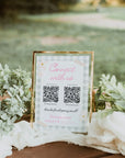 Connect With Us QR Code Social Media Sign Canva Template | Pastel Preppy Gingham | Carla - Trendy Fox Studio