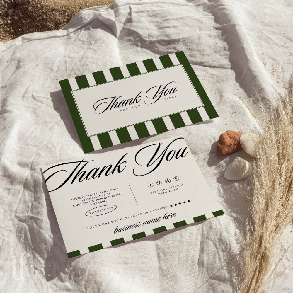 Business Thank You Card Canva Template | Old Money Style | Lorna - Trendy Fox Studio