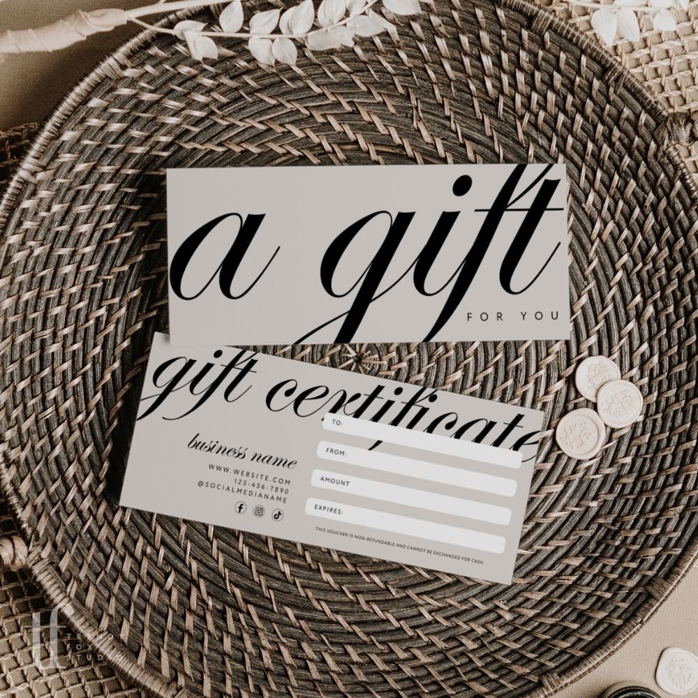 Gift Certificate Canva Template | Modern Aesthetic | Wynn - Trendy Fox Studio
