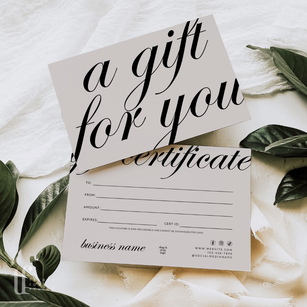 Gift Certificate Canva Template | Aesthetic | Wynn - Trendy Fox Studio