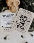 Trendy Guest Check Halloween Business Thank You Card Canva Template | Here For The Boos
